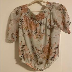 Womens floral, off-shoulder top